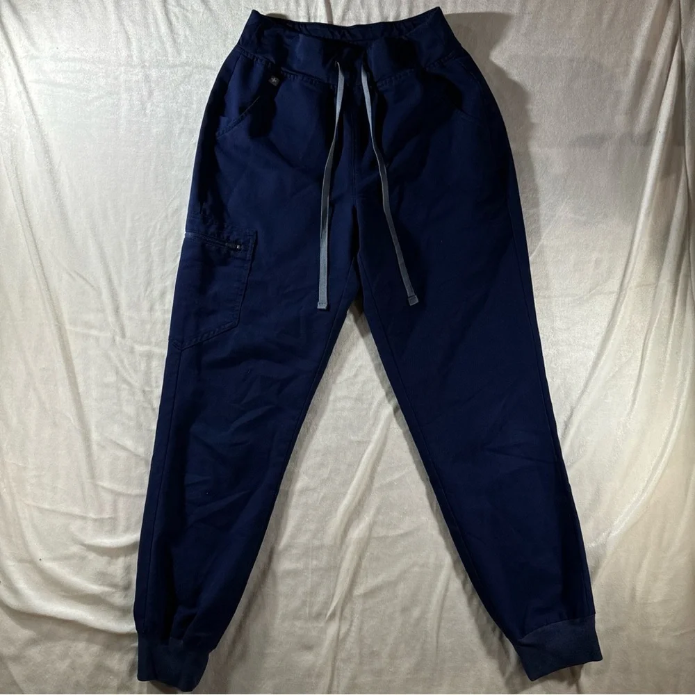 FIGS Navy Zamora Jogger Scrub Pants XS PETITE Blue Technical Collection Adjust - Picture 2 of 12